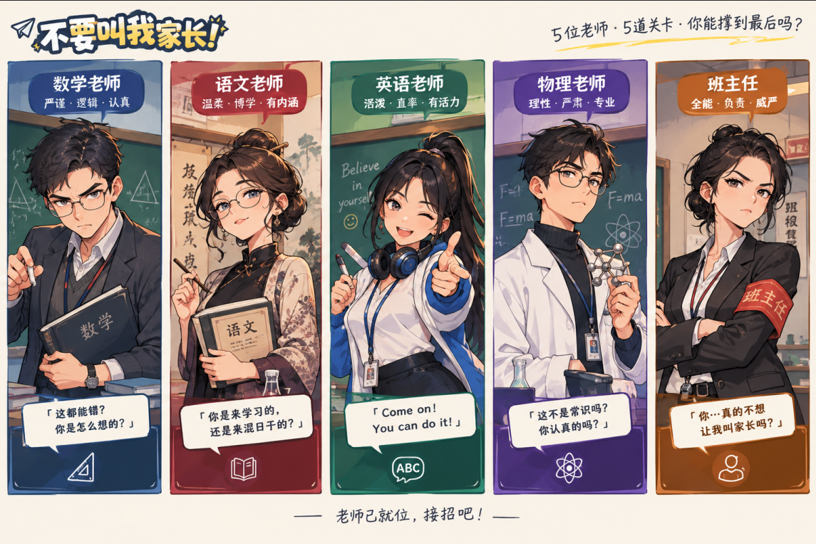《不要叫我家长！》5位老师·5道关卡·你能撑到最后吗？